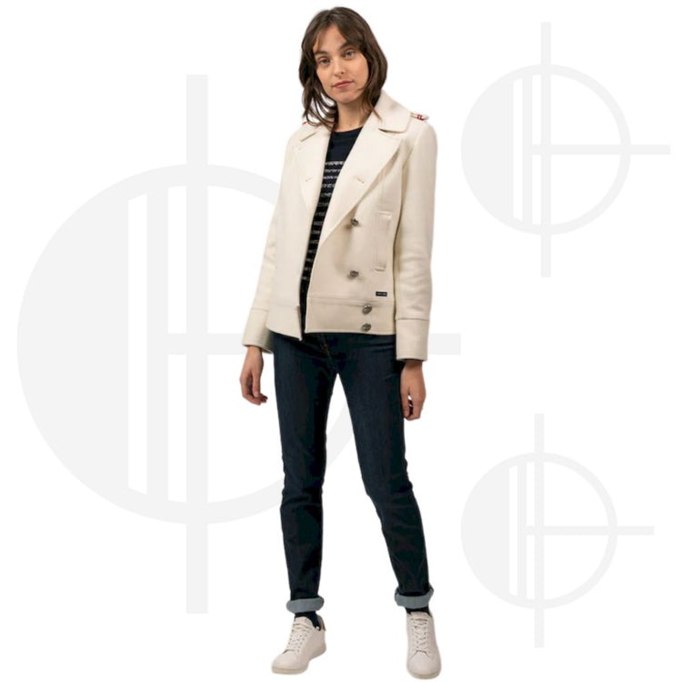 Pea coat in Ste-Brigitte woolen cloth