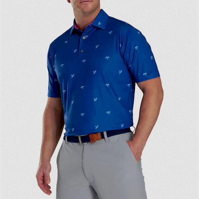 Polo Thistle Print Lisle Self Collar FootJoy