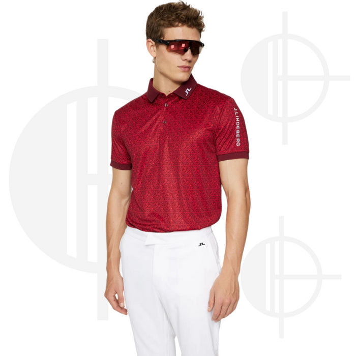 J.Lindeberg Tour Tech Reg Fit Print Polo Shirt