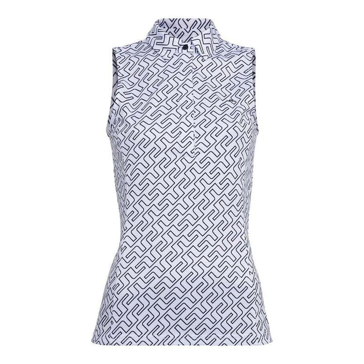 Dena Print sleeveless polo shirt