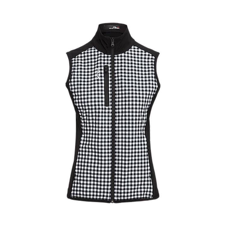 Gingham sleeveless golf jacket