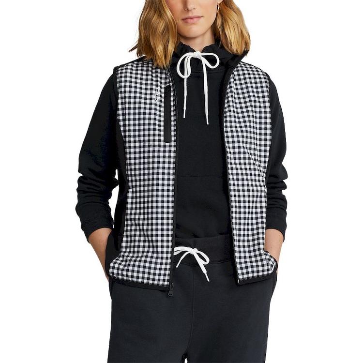 Gingham sleeveless golf jacket