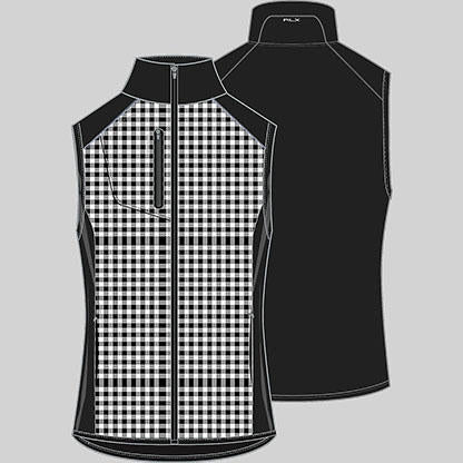 Gingham sleeveless golf jacket