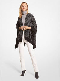 Poncho en jacquard logo MK