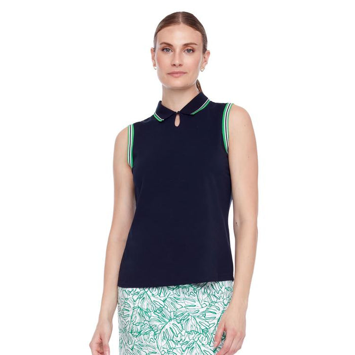 Polo sans manche a col contrasté Swing Control