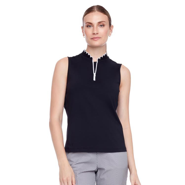 Haut sans manche Scalloped Swing Control