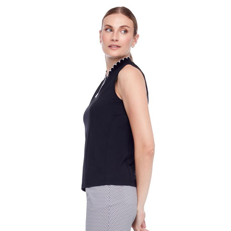 Haut sans manche Scalloped Swing Control