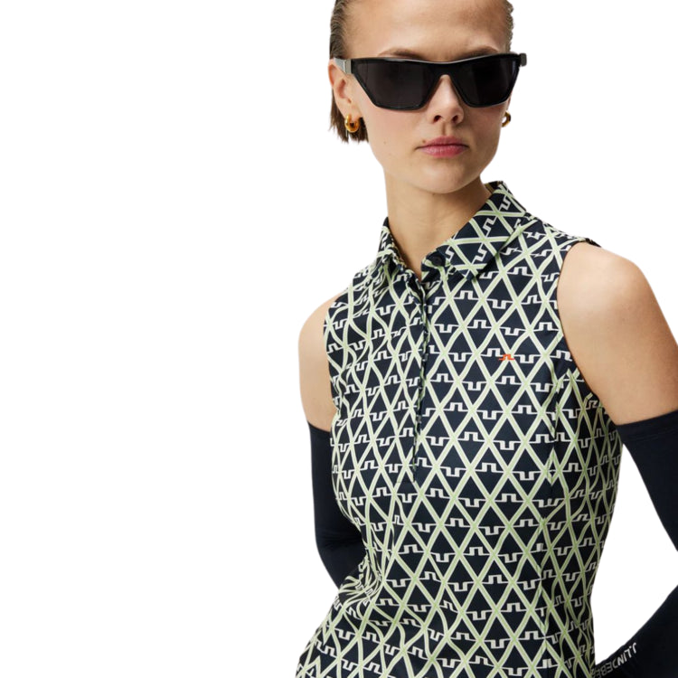 Dena Print sleeveless polo shirt J.Lindeberg