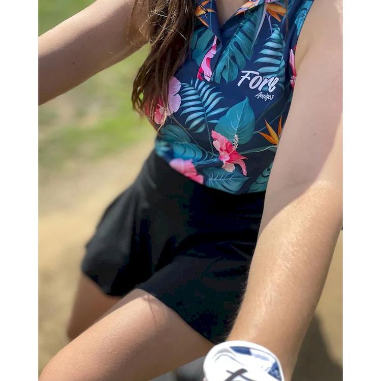 Polo de golf Palm Pink Fore Amigos
