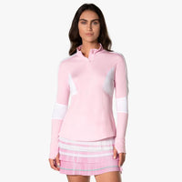 Lucky in Love Color Block 1/4 Zip Sweater