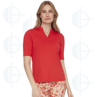 Solid V-Neck Velocity Swing Control Polo Shirt