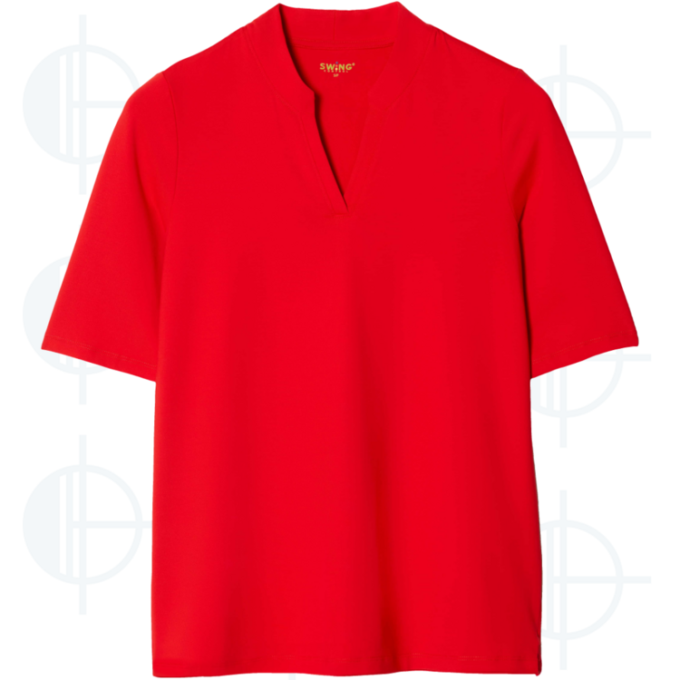 Solid V-Neck Velocity Swing Control Polo Shirt