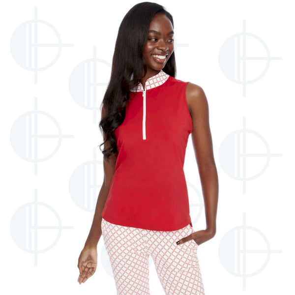 1/4 Zip Velocity Swing Control Sleeveless Top