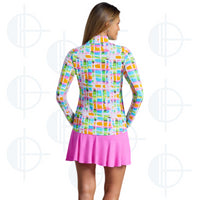 Mock Tatiana Print 1/4 Zip LS Ibkul