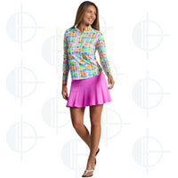 Mock Tatiana Print 1/4 Zip LS Ibkul