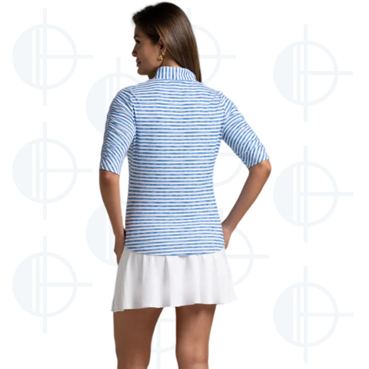 Chandail demi-manche Landon Stripe II 1/4 Zip Ibkul