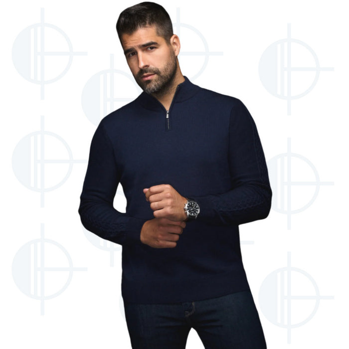 Chandail 1/4 zip en mérinos Mesta Au Noir