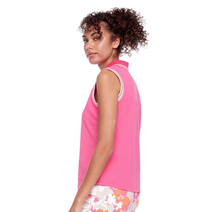 Swing Control sleeveless polo shirt with contrast collar